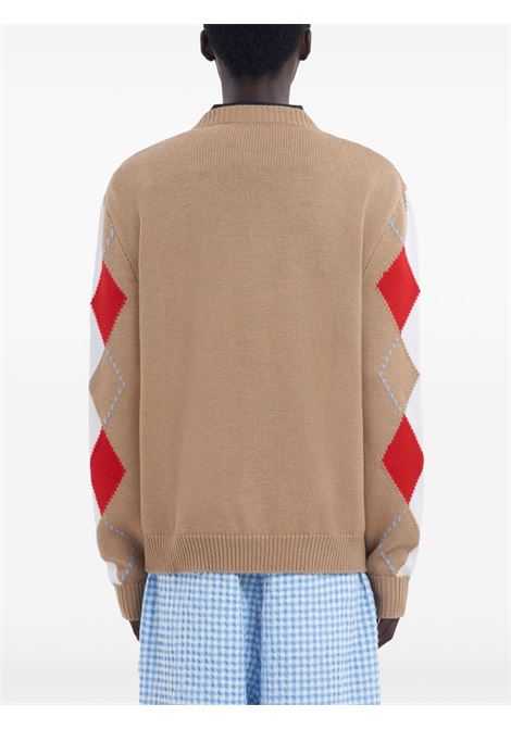 argyle sweater man beige MARNI | GCMG0438Q2 UFW618ARW74